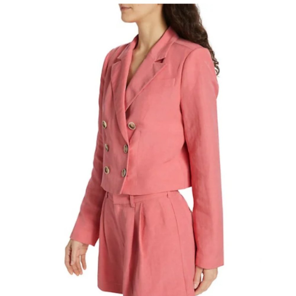 Paige Eclipse Double-Breasted Cropped Blazer Sz 2 - image 4